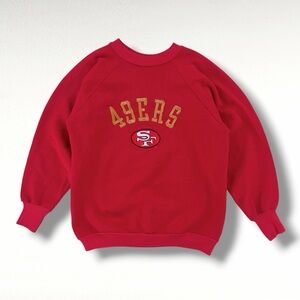 Vintage 80s-90s San Francisco 49ers Embroidered Sweatshirt Red Size Medium NFL